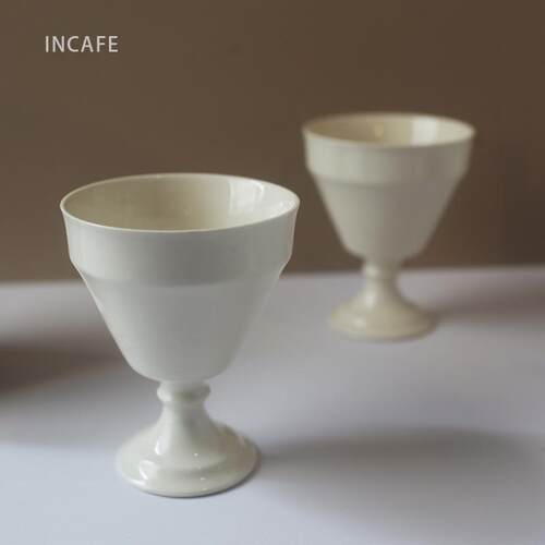 INCAFE|2025新款草木灰酒杯茶杯北欧风简约杯子陶瓷杯日系白茶杯