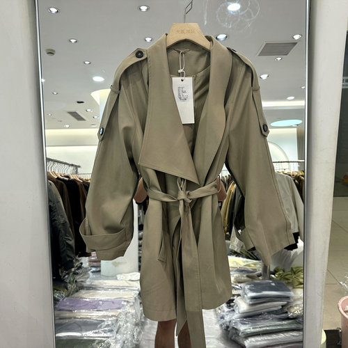 妙衣西子A813设计感风衣外套