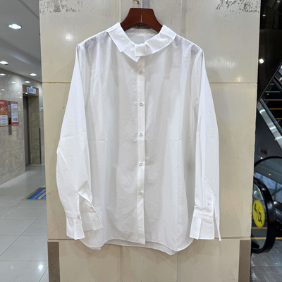 JD632不规则荷叶边白衬衣