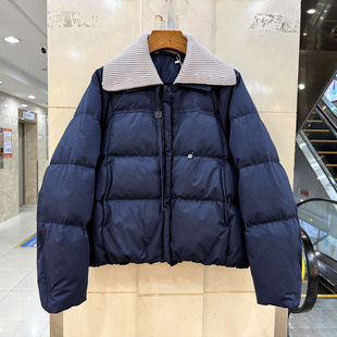 针织大翻领休闲阔版 FZXIUYI 2025新款 欧货冬装 加厚短羽绒服 XZ070