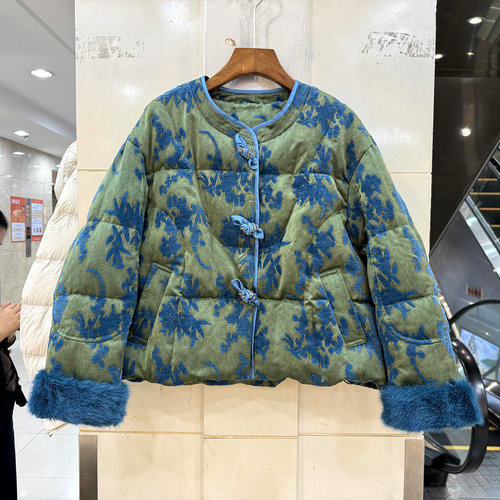 8002水貂毛袖口鹅绒羽绒服