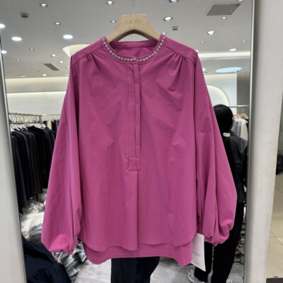 1132重工钉珠简约衬衫小衫