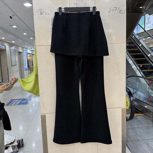 33-6433遮屁帘假两件微喇叭裤