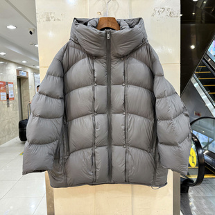双排压扣泡芙舒适加厚高端鹅绒羽绒服冬 拉链连帽泡泡袖 D6615 时尚