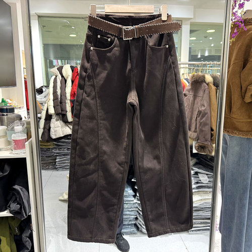 可可K755加绒弯刀裤女裤