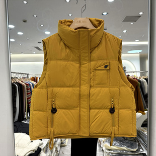 衣佳佰分68602 卡通小熊拉链立领休闲宽松减龄百搭羽绒服马甲外套