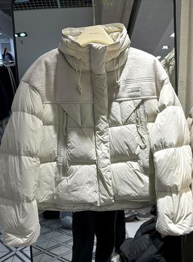 轩轩魅丽依族27-9762 羊毛呢拼接立领休闲加厚短装羽绒服欧货冬装