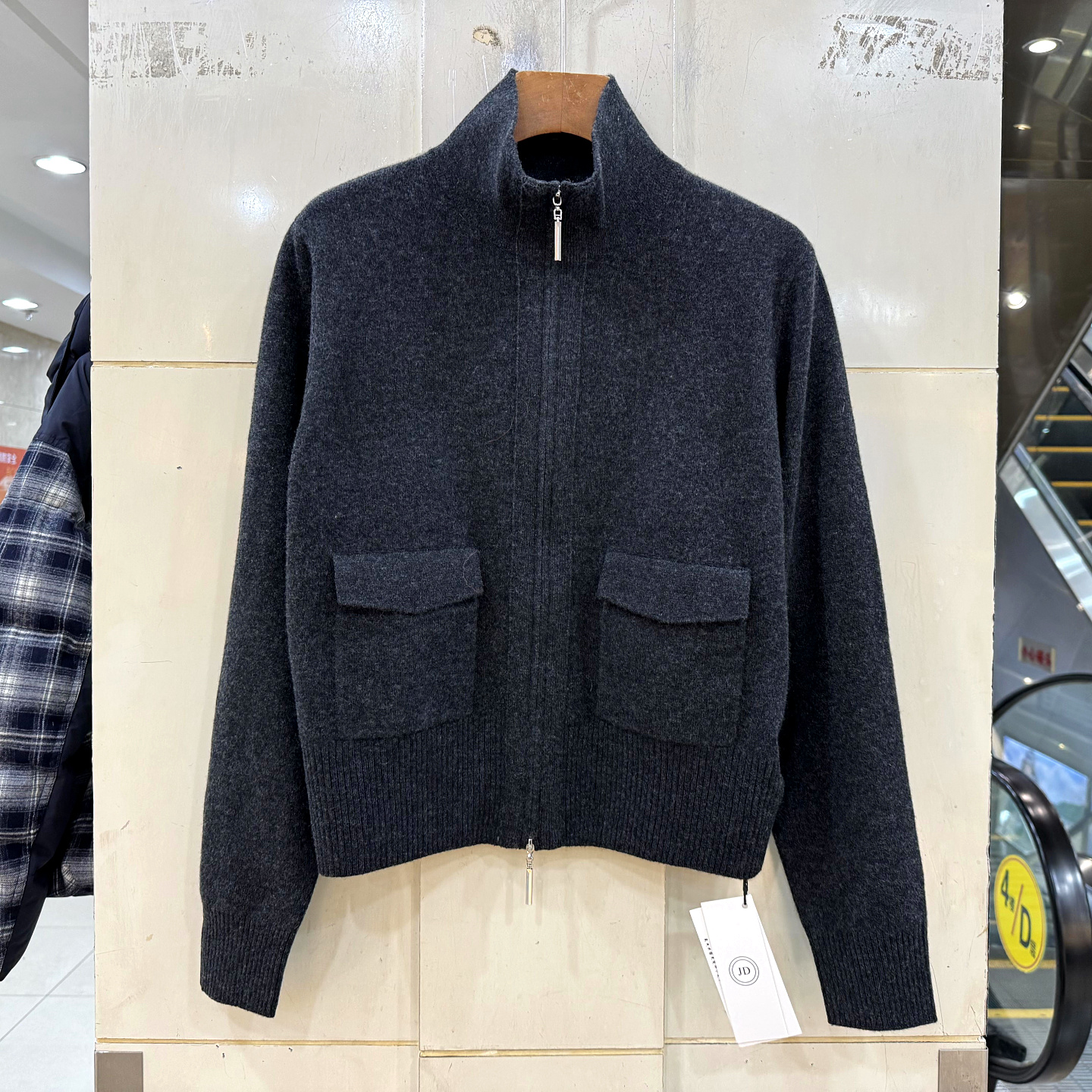 305-535双拉链山羊绒毛衣开衫