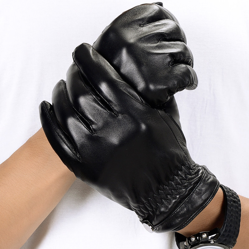玛莉雷丽皮手套男士皮手套加绒骑车冬季保暖绒羊皮手套加厚修手