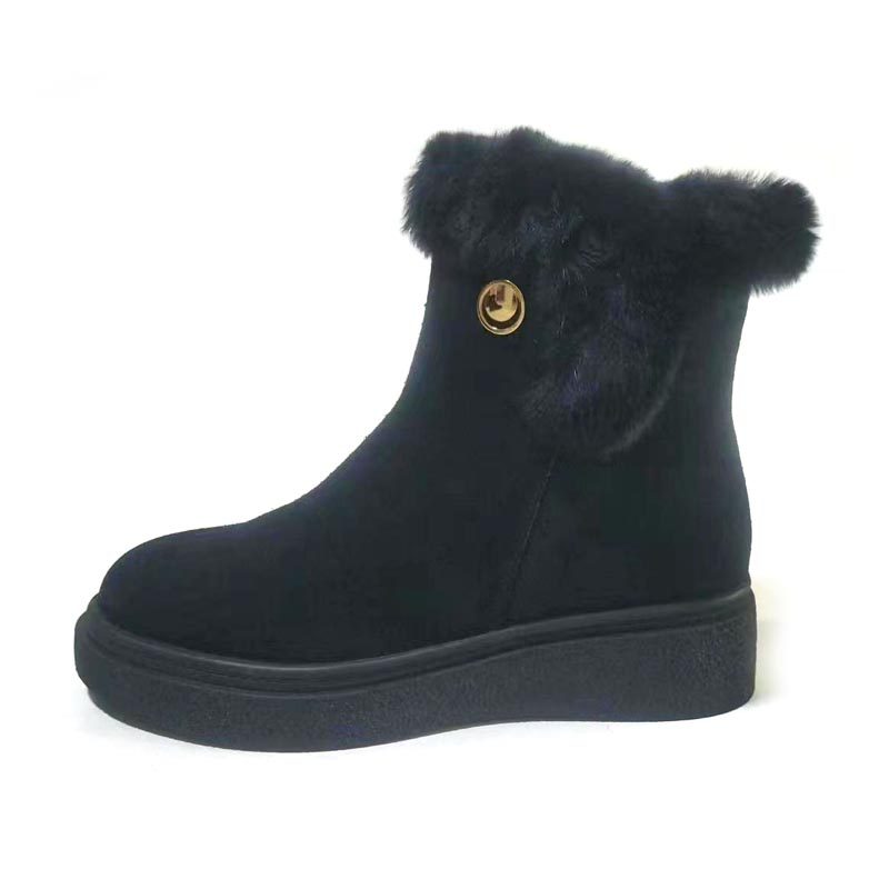 KUUKI高琪女鞋圆头低跟坡跟牛猄皮冬季绒里休闲短筒时装靴83845,女鞋,时装靴,淘宝优惠券,粉丝福利购,淘宝优惠卷