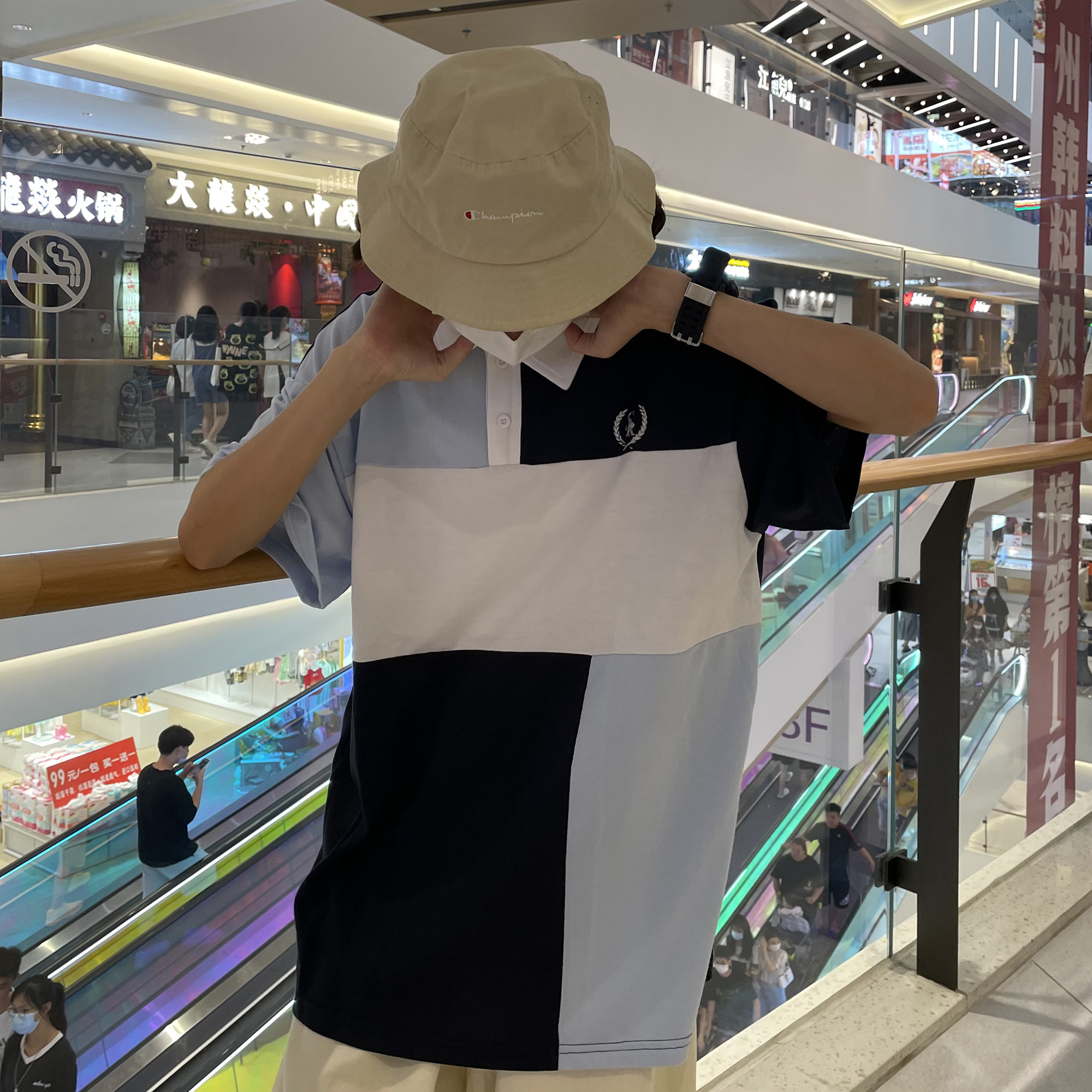 WELL ENLA ENLA AMERICAN PATCHWORK POLO SHIRT WOMENS LOOSE POLO COLLAR LAPEL T-SHIRT SHORT SLEEVE SUMMER 2022 NEW STYLE