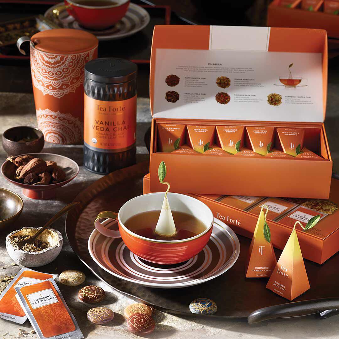 tea forte-chakra 瑜珈力量 chai 拉茶 金字塔茶包礼盒装 20包