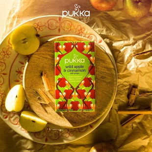 Pukka-普卡 Apple Cinnamon 摆脱烦恼苹果肉桂无咖啡因花草茶20袋