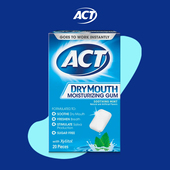 ACT 成分滋润口腔舒缓薄荷味无糖润口香糖 清新口气含木糖醇和保湿