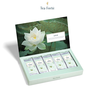 Tea Forte-Lotus 莲花  绿茶红茶白茶花草茶 热凉茶茶袋礼盒 15袋