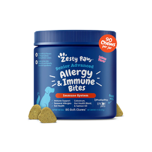 Zesty Paws-含益生元初鲑鱼油 老年犬专用防过敏免疫力增强软嚼片