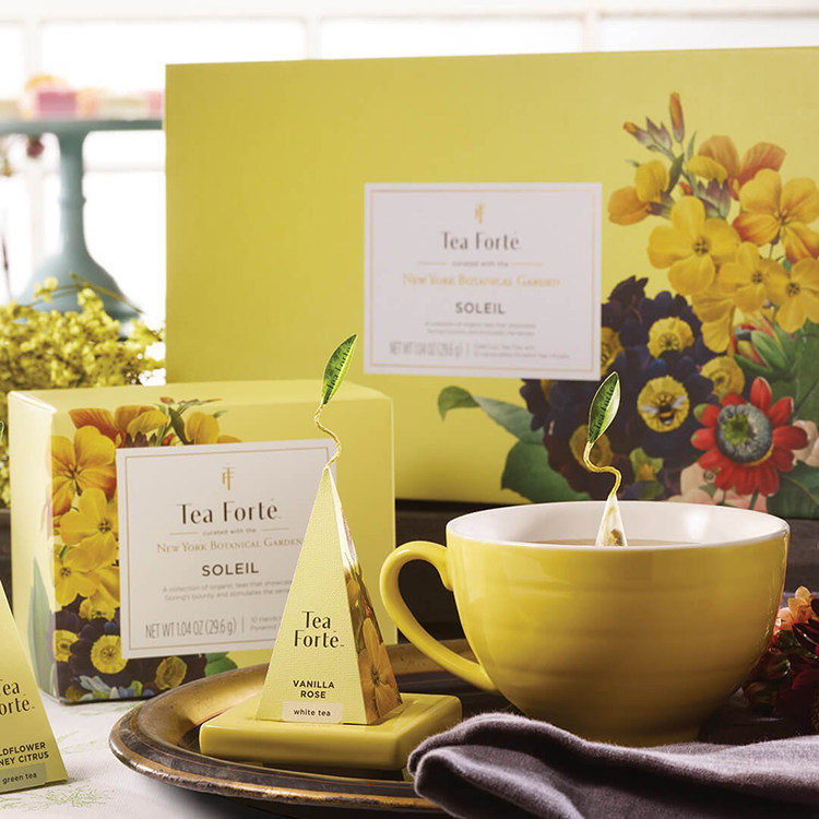 tea forte-soleil太阳系列香草玫瑰野花蜂蜜金字塔茶包茶具礼盒