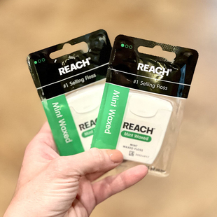 REACH-强生微蜡清洁牙菌斑食物残渣超细扁便携清爽薄荷牙线50.2m