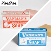 VanMan 含牛油蜂蜜松焦椰子动物油脂皂丰富滋润泡沫嫩肤身体香皂