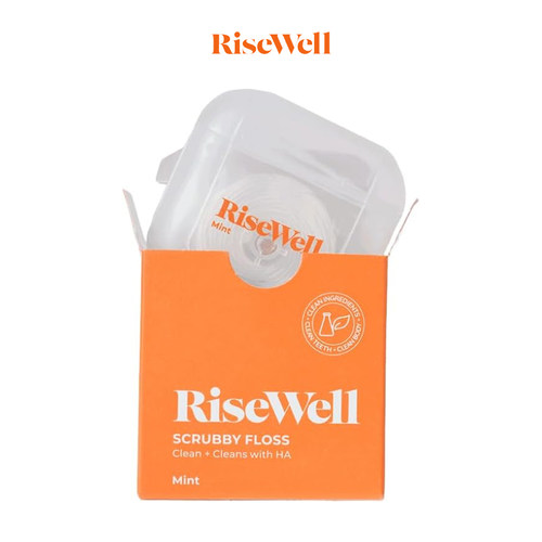 RiseWell-含羟基磷灰石木糖醇除牙菌斑薄荷味天然无PFAS 磨砂牙线