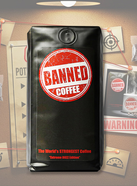 Banned Coffee-浓郁中度至深度烘焙阿拉比卡和罗布斯塔能量咖啡豆
