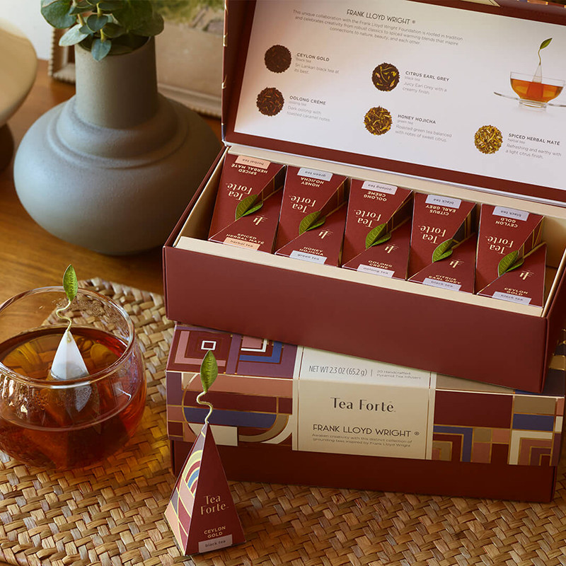 Tea Forte-Frank提神锡兰柑橘伯爵蜂蜜焙红茶金字塔茶包茶具礼盒