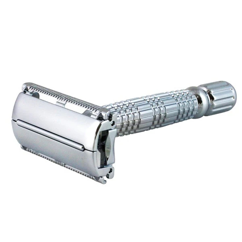 RazoRock-DE镀铬合金轻柔舒适便捷快速更换刀片安全剃须刀刮胡刀