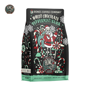 Bones Coffee-白骨咖啡 圣诞白巧克力薄荷树皮中度调味咖啡豆340g