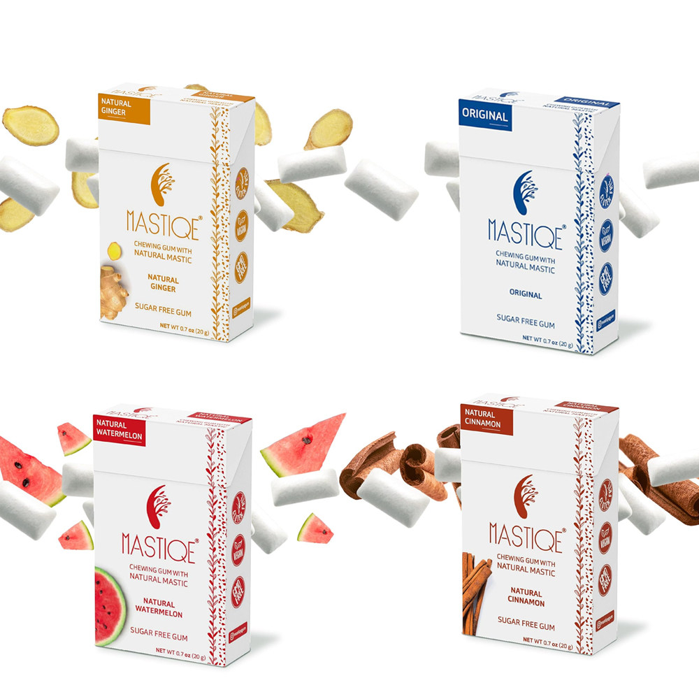 Mastiqe-含天然乳香留兰香薄荷肉桂生姜西瓜味清新呵护无糖口香糖