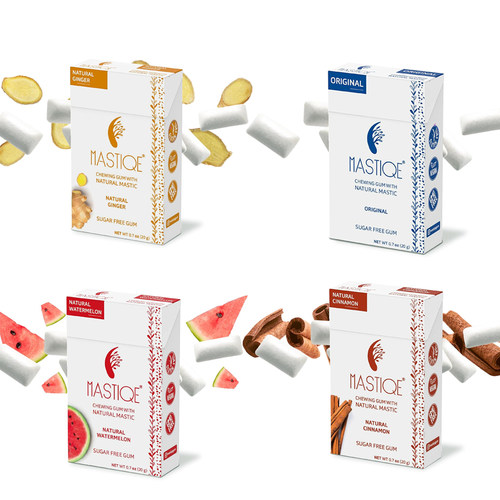 Mastiqe-含天然乳香留兰香薄荷肉桂生姜西瓜味清新呵护无糖口香糖