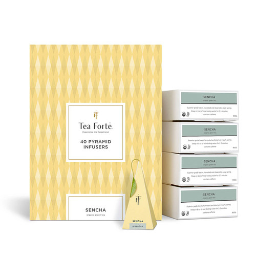 Tea Forte-SENCHA煎茶绿茶蛀牙牙菌斑含咖啡因金字塔茶包礼盒装