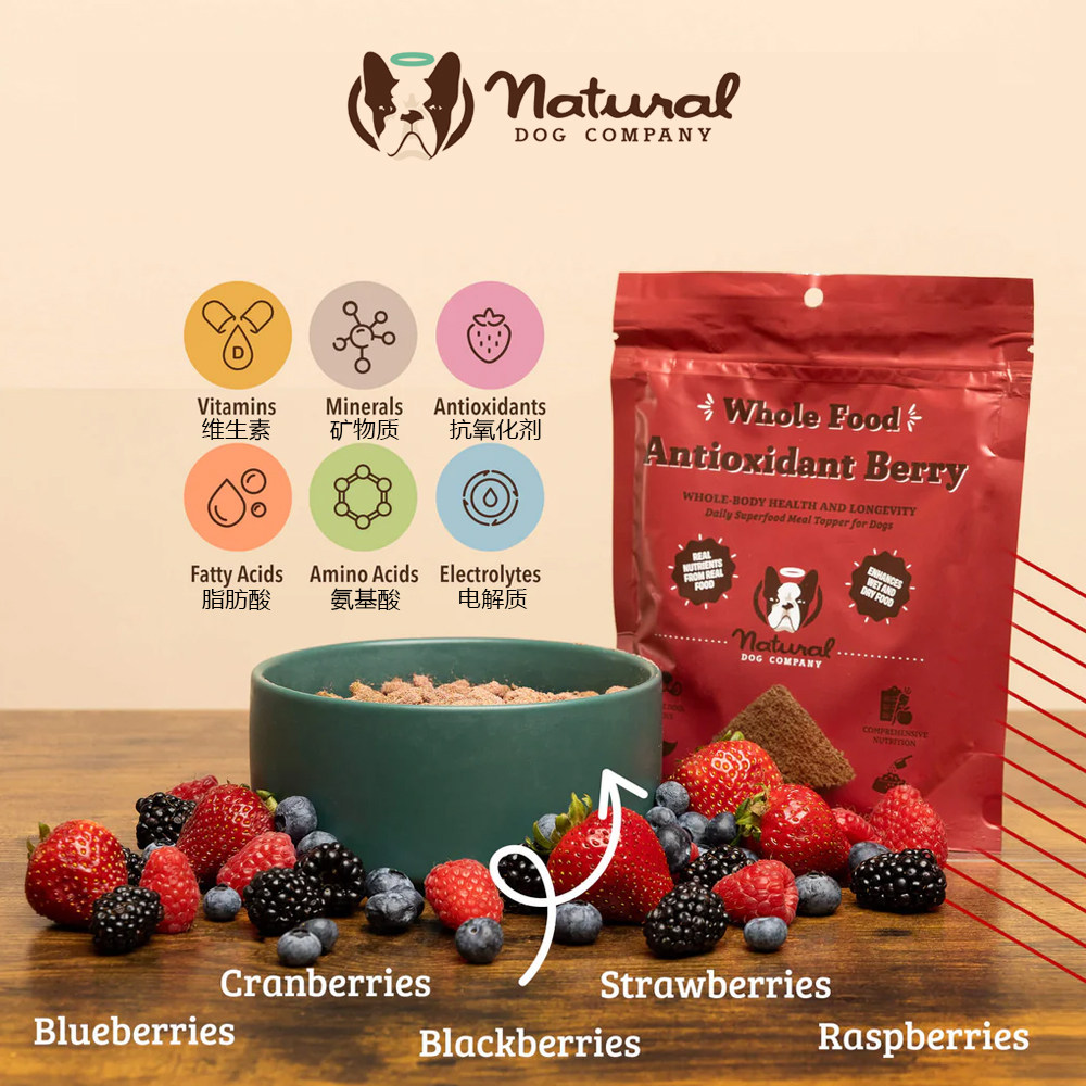 Natural Dog-Antioxidant蓝莓黑莓覆盆子增强健体狗狗营养颗粒