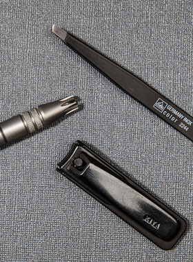 Erbe Solingen-德国索林根Slanted Tip黑色不锈钢斜尖镊子97mm