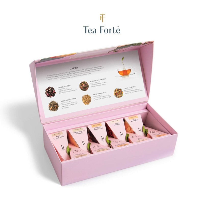 Tea Forte-花园 JARDIN 红茶花草茶绿茶金字塔茶包礼盒装 10包