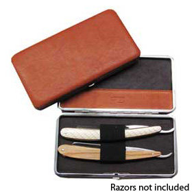 DOVO-德国杜沃 Display Box 棕色皮革 直刃剃须/理发刀 收纳盒