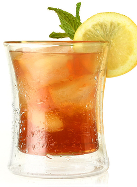 Tea Forte-POOM 手工吹制 透明双层耐冷热玻璃冷饮杯茶杯 296ml