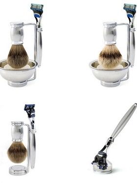 Edwin Jagger-Bulbous 金属五层刀片卡夹剃须刀/刷/支架/皂碗套装