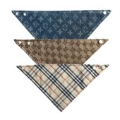 可调节宠物领巾潮流猫咪围脖狗狗复古口水巾时尚 猫狗三角巾大狗