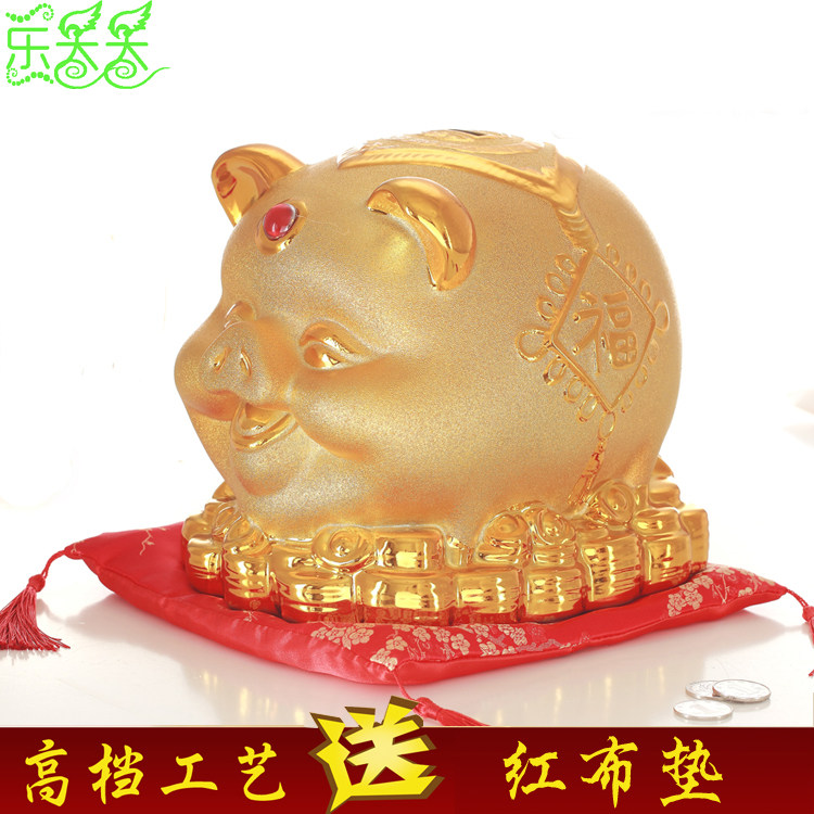 陶瓷金猪新款储蓄罐贴钻工艺摆件