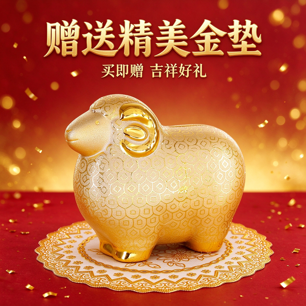 金萌羊存钱罐特大号可爱陶瓷储钱罐生肖羊年礼品结婚庆摆件储蓄罐