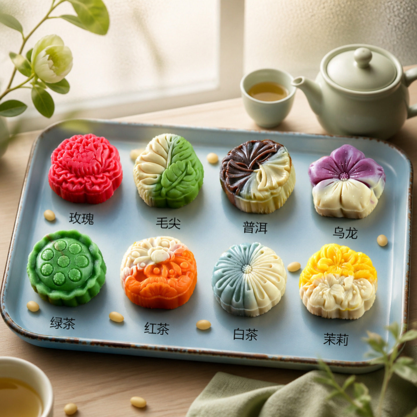 清真桃山皮月饼茶社茶点中式糕点