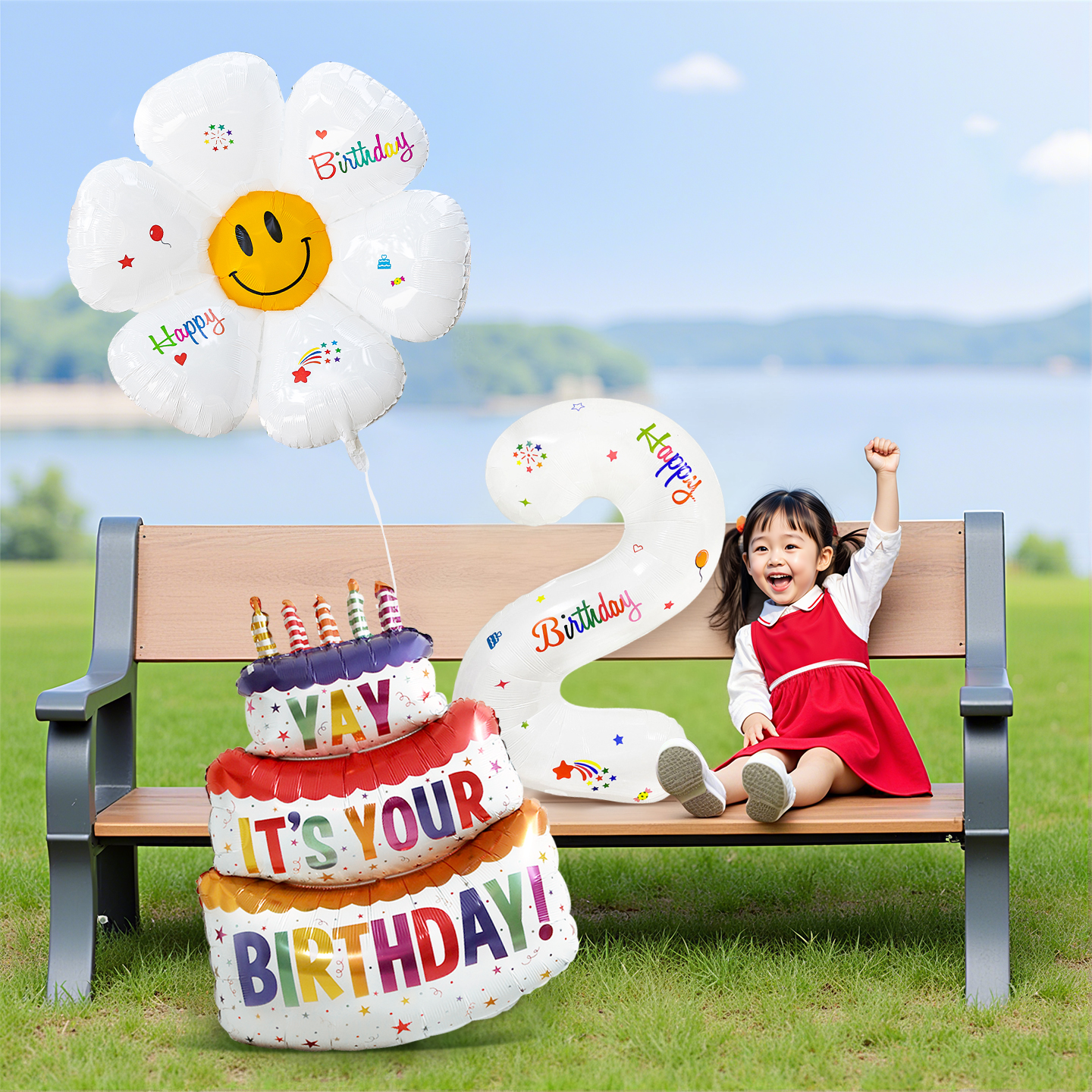 女宝宝数字气球男孩生日布置装饰