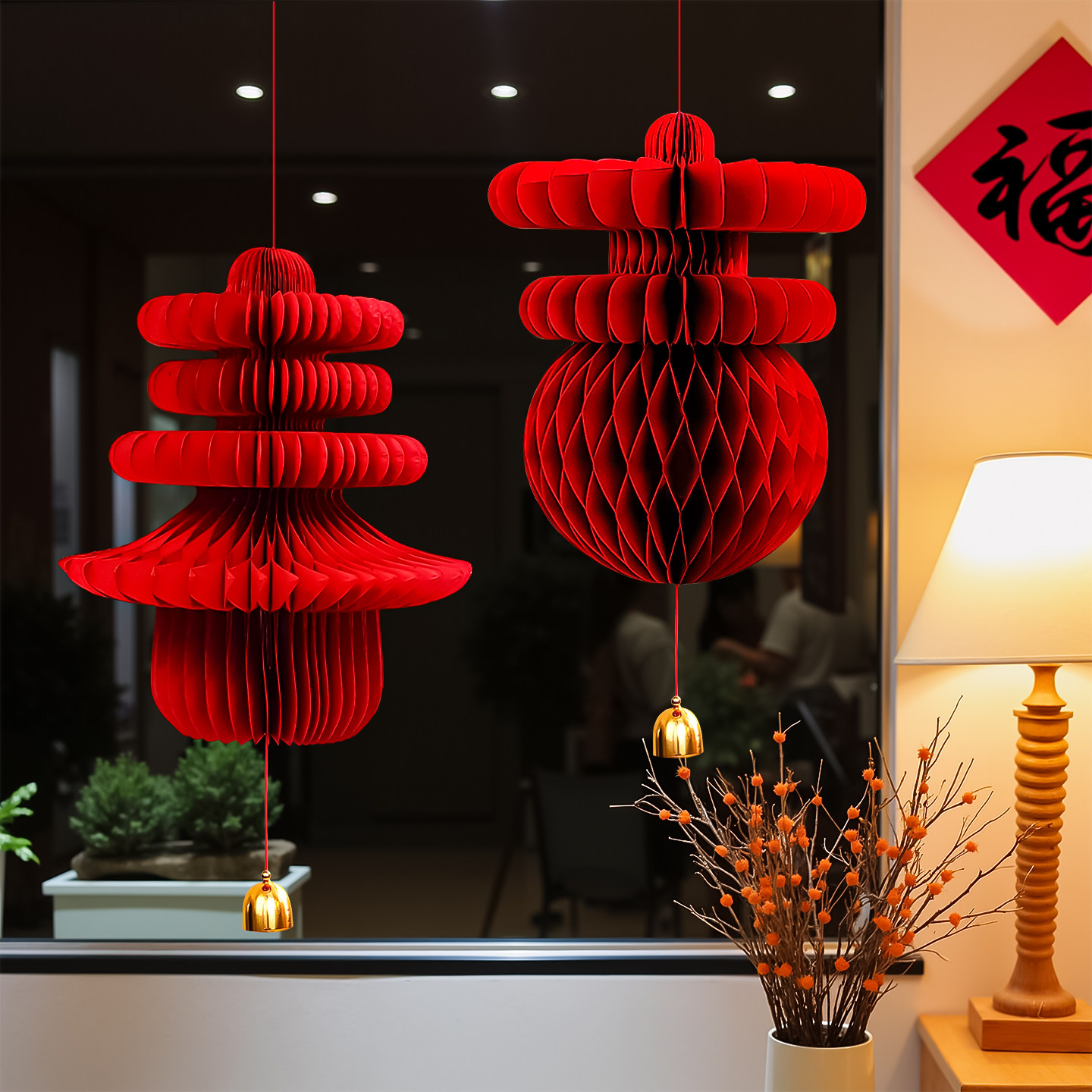 2026年新款加厚春节灯笼挂饰红色纸质蜂窝球装饰用品新年喜庆挂件,节庆用品/礼品,挂饰/生肖挂饰,淘宝优惠券,粉丝福利购,淘宝优惠卷
