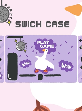 跳舞鸭适用于nintendo switch保护套可爱少女紫色手柄仙女软壳