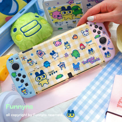 超可爱撞色拓麻歌子 switch2代 oled保护套Switch配件lite防尘罩