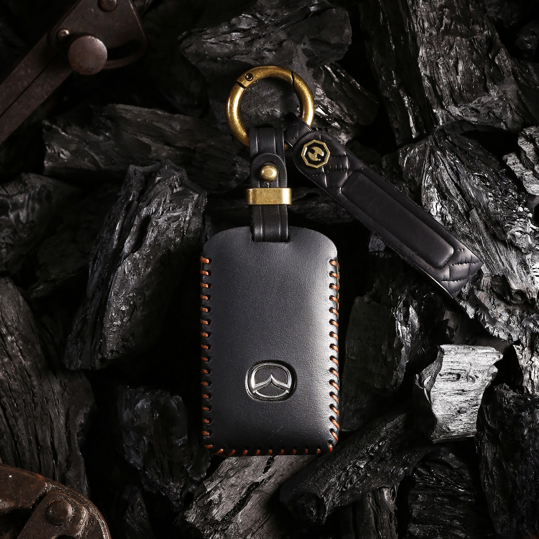 复古风马自达车钥匙套昂克赛拉阿特兹CX-5专用真皮保护壳包扣手绳