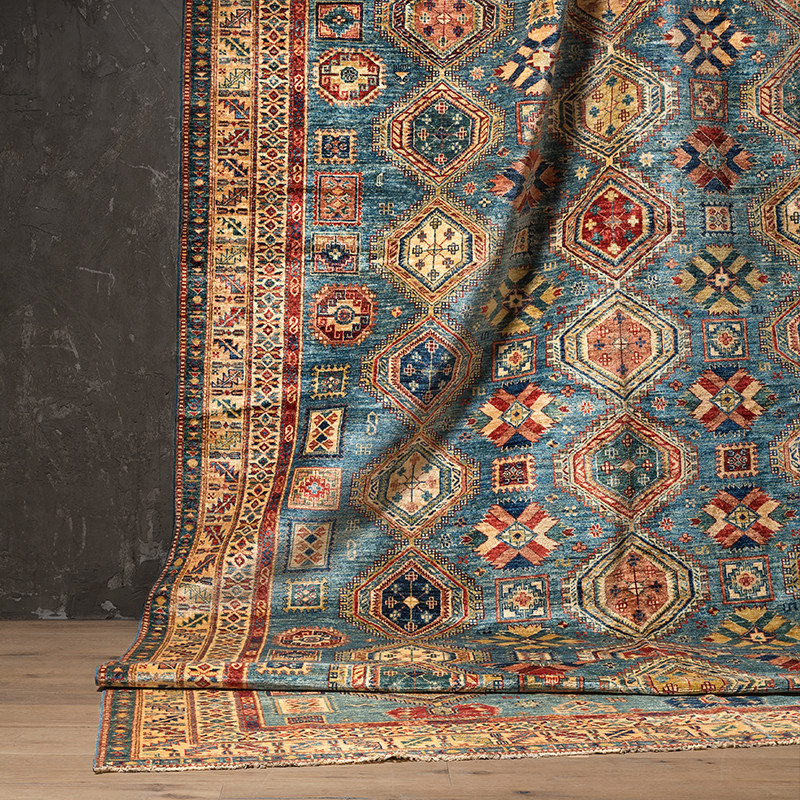 巴基斯坦进口羊毛手工打结美式复古客厅地毯收藏混搭艺术挂毯地毯,居家布艺,地毯,淘宝优惠券,粉丝福利购,淘宝优惠卷