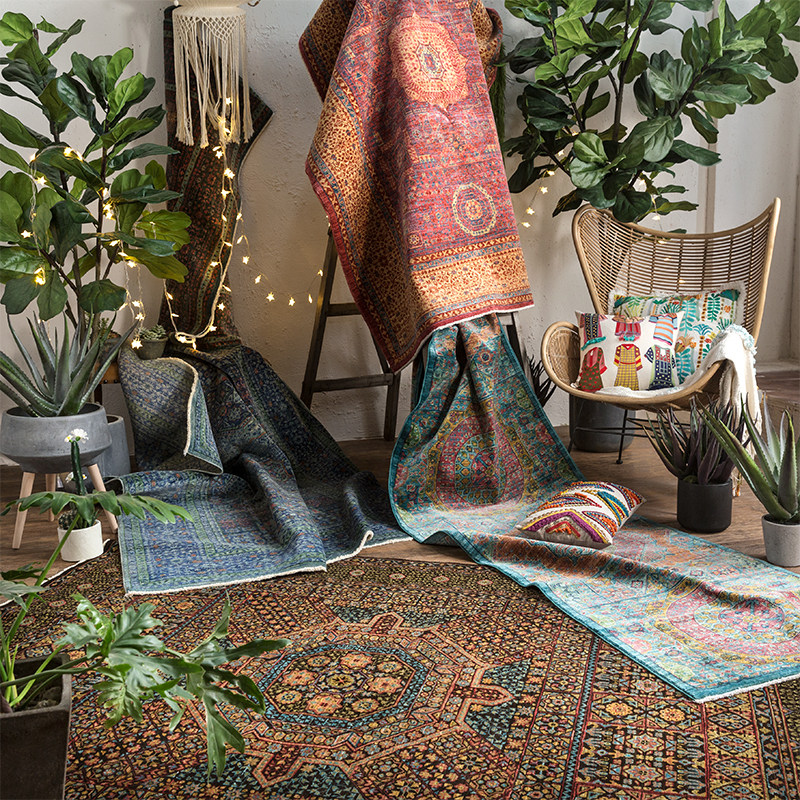 阿富汗进口 美式复古波斯纹样民族风卧室客厅茶几手工羊毛地毯,居家布艺,地毯,淘宝优惠券,粉丝福利购,淘宝优惠卷