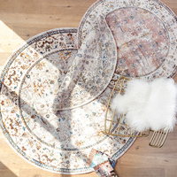 视觉味道土耳其进口欧式美式客厅现代复古地毯ins风卧室圆形地垫
