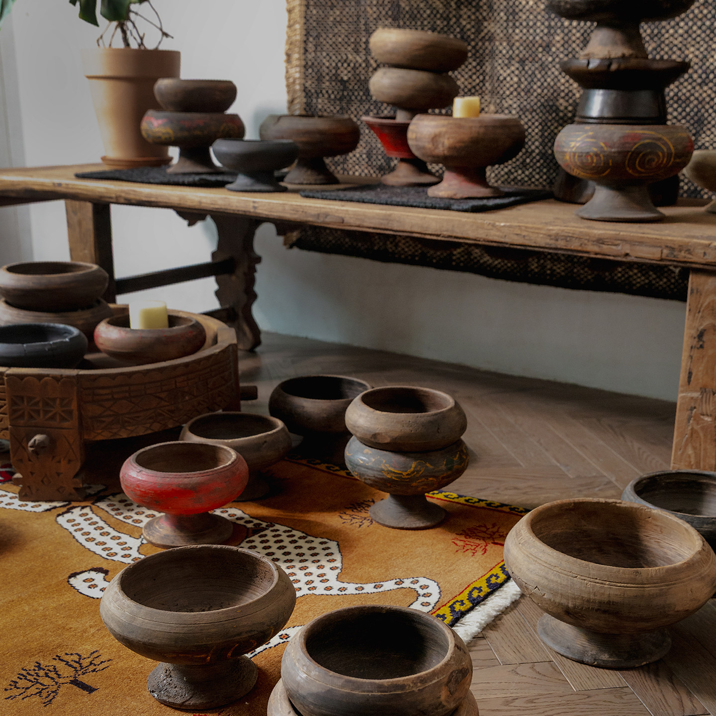 视觉味道 侘寂风手工老木钵复古果子钵整木盘子木制家居装饰摆件,家居饰品,装饰摆件,淘宝优惠券,粉丝福利购,淘宝优惠卷